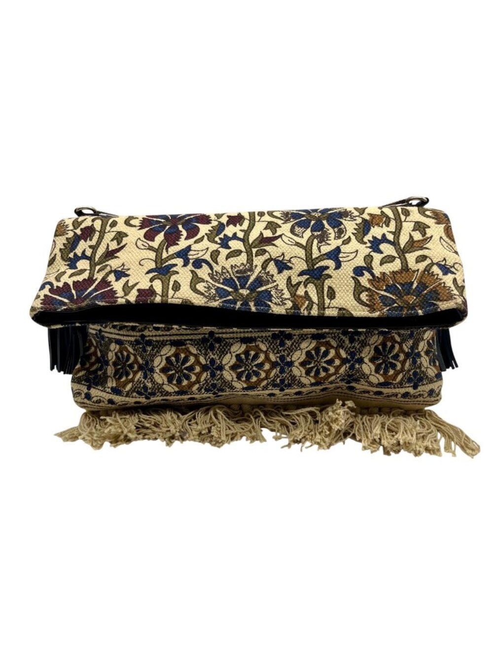 Zara Basic Boho Tapestry Fold-Over Flap Shoulder Bag